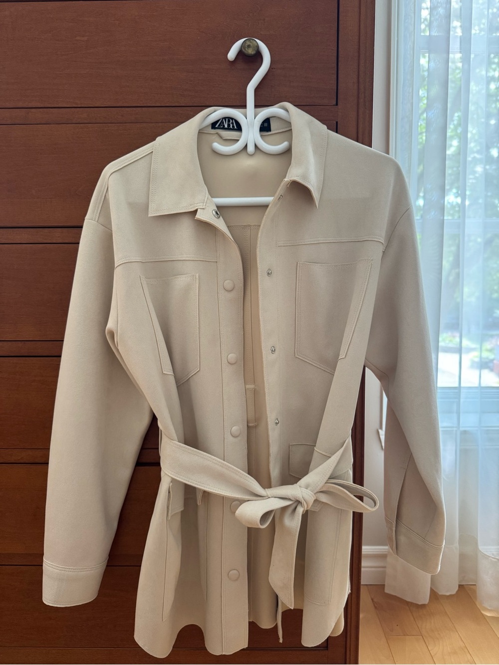 Women’s ZARA Cream/Beige Belted Jacket
